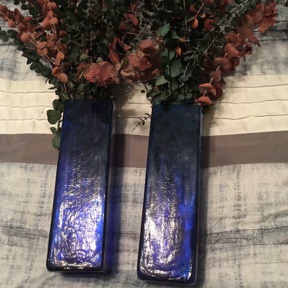 Unknown Accents Exquisite Cobalt Blue Square Vase Only Left Poshmark